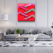 ."Legs with Retro Socks". Contemporary Collection Glass Wall Art - ArtDesigna Glass Printing Wall Art