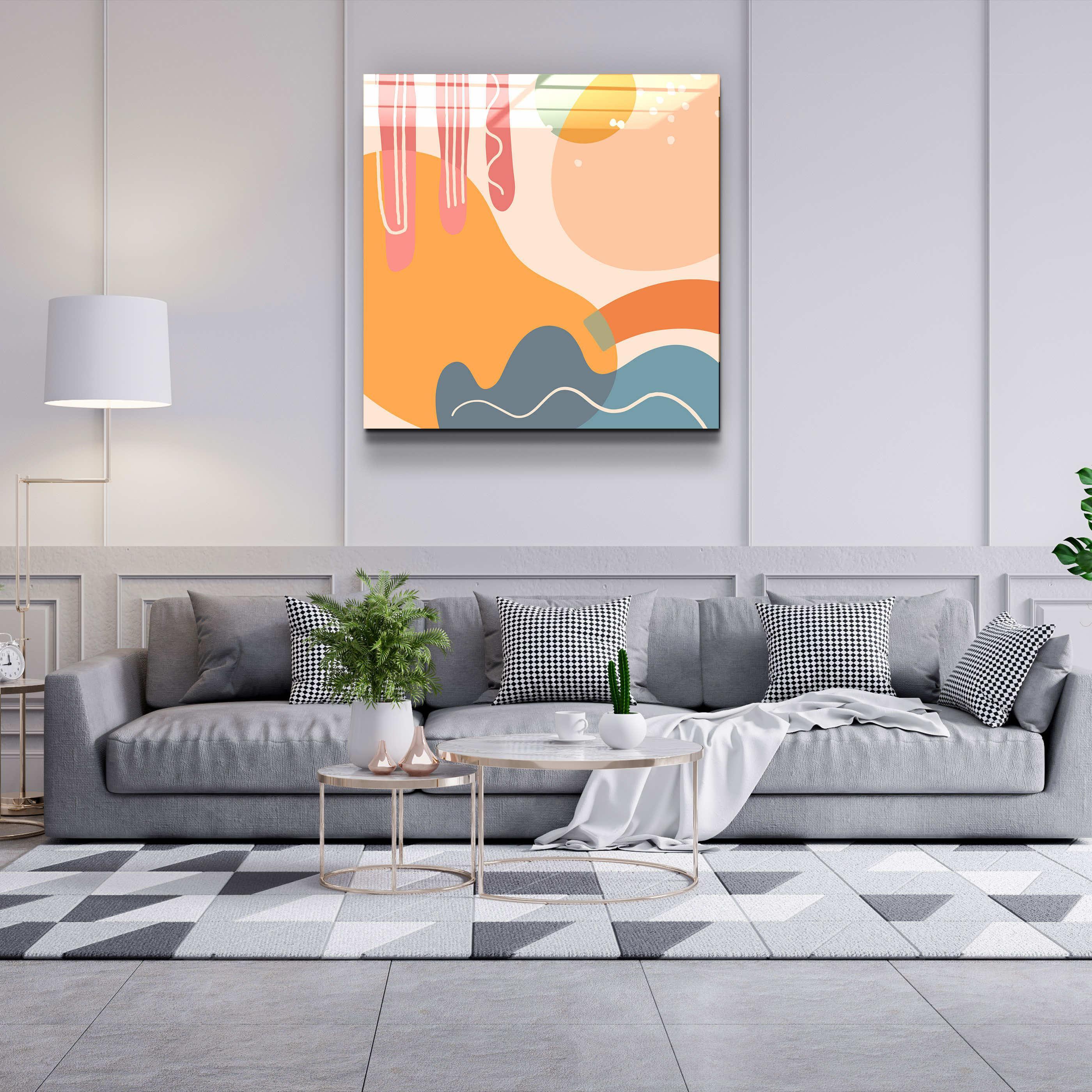 ."Terracota Abstract Flowers V1". Designer's Collection Glass Wall Art - ArtDesigna Glass Printing Wall Art