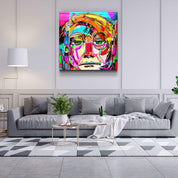 ."Face Illustration-Abstract". Designer's Collection Glass Wall Art - ArtDesigna Glass Printing Wall Art