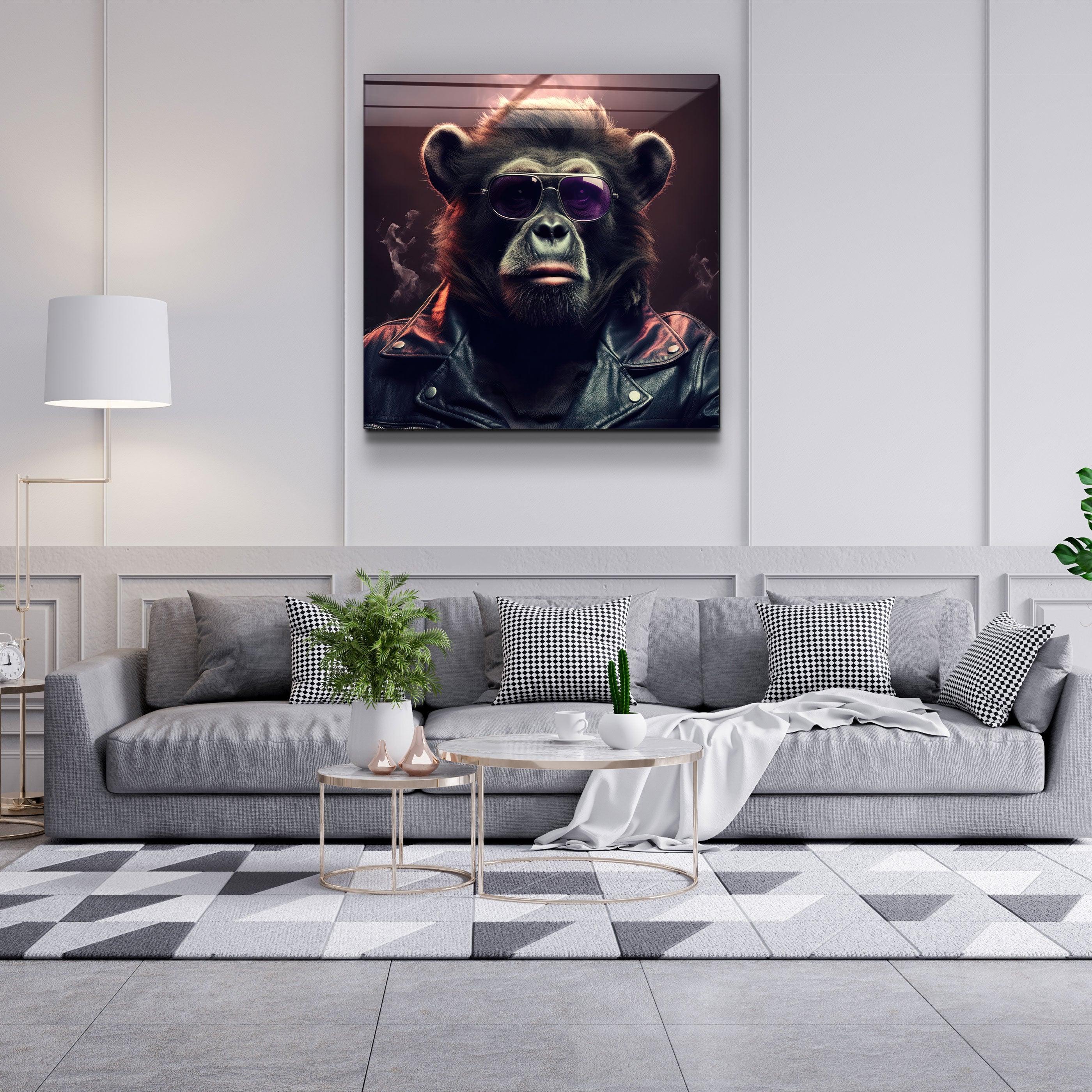 ."Bear Monkey". Designers Collection Glass Wall Art - ArtDesigna Glass Printing Wall Art