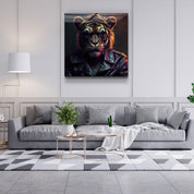 ."Tiger Monkey". Designers Collection Glass Wall Art - ArtDesigna Glass Printing Wall Art