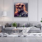 ."Tiger Monkey 2". Designers Collection Glass Wall Art - ArtDesigna Glass Printing Wall Art