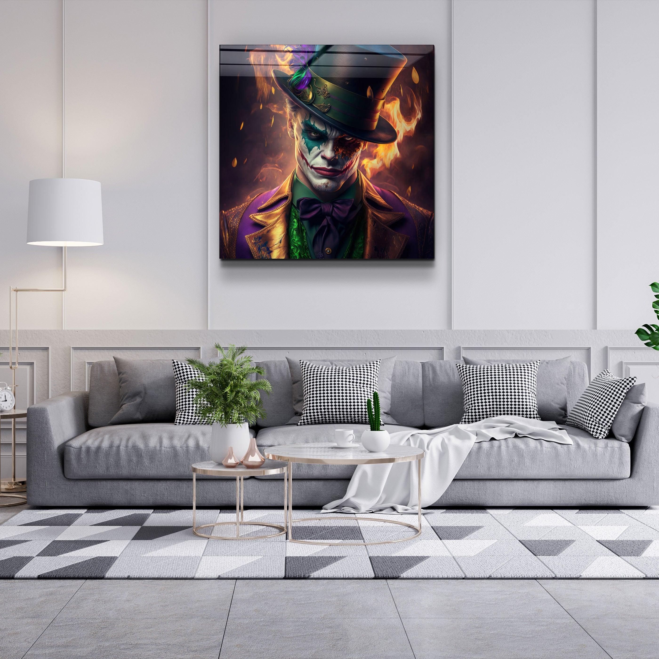 ."Joker of the Dark Side". Secret World Collection Glass Wall Art - ArtDesigna Glass Printing Wall Art