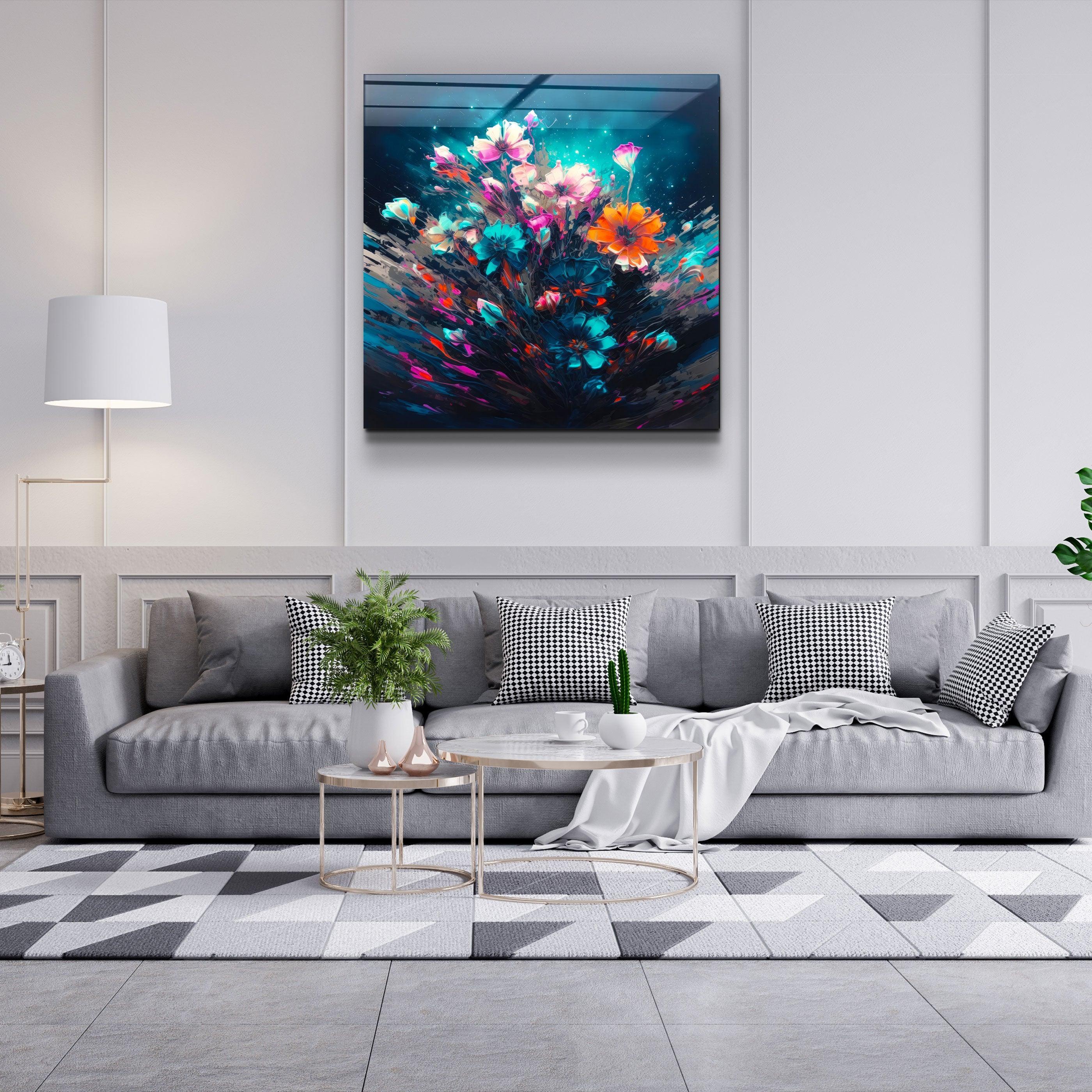 ."Oil Painting Flowers 2". Designers Collection Glass Wall Art - ArtDesigna Glass Printing Wall Art