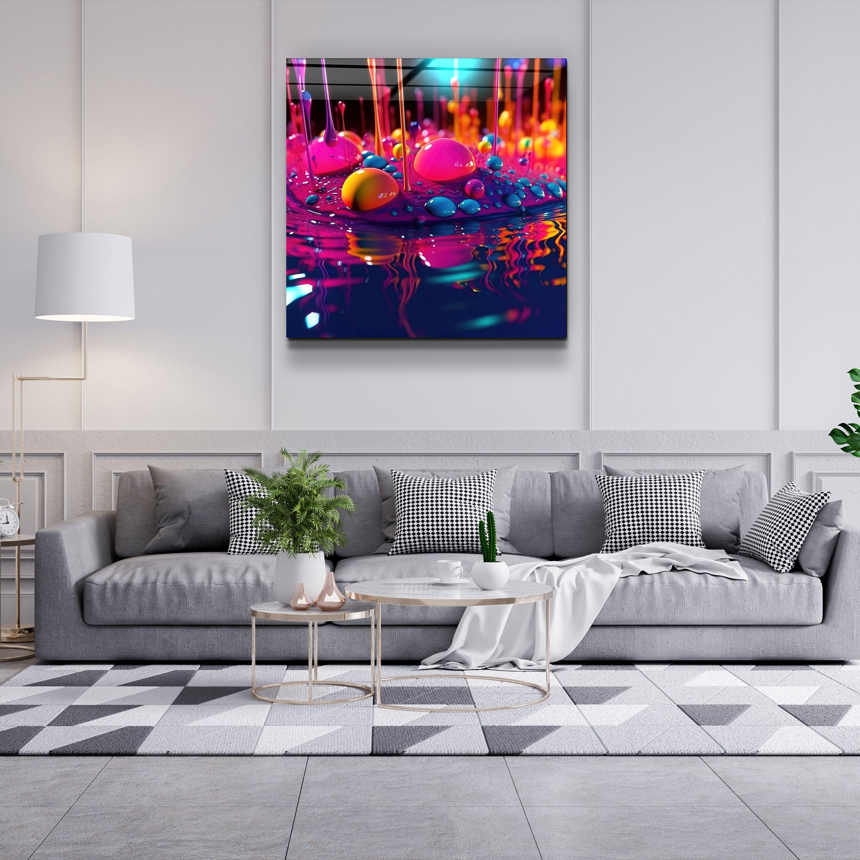 Paint Drops V2 | Designers Collection Glass Wall Art - Artdesigna