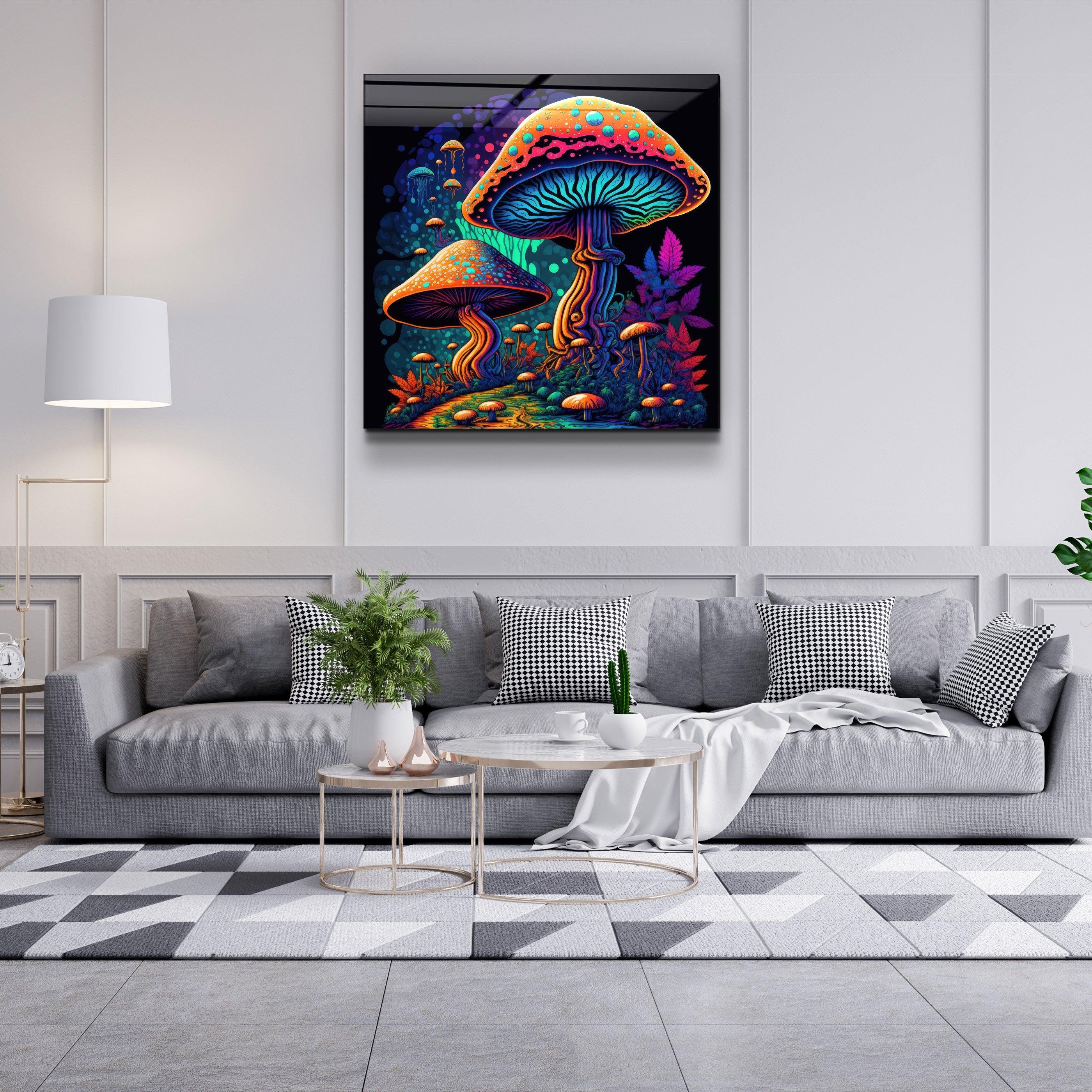 ."Neon Fungies". Designer's Collection Glass Wall Art - ArtDesigna Glass Printing Wall Art