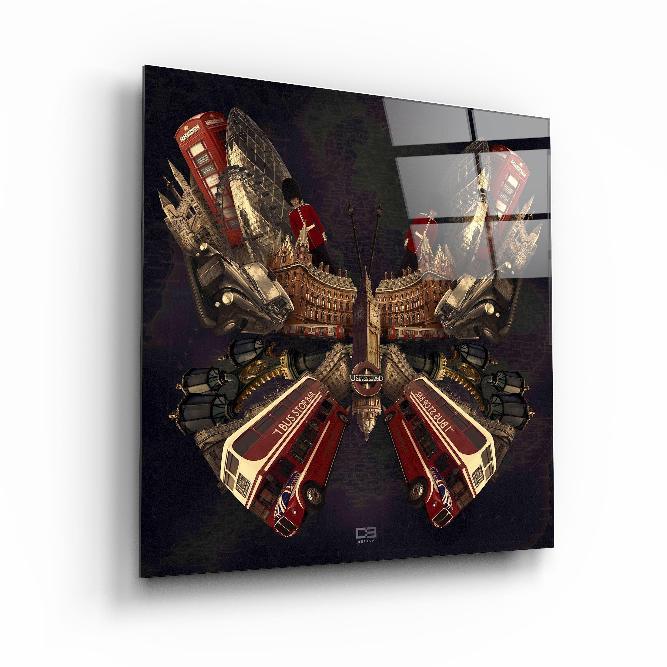 ・"Butterfly London"・Designers Collection Glass Wall Art - ArtDesigna Glass Printing Wall Art