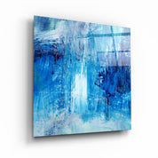 Blue Dreams Abstract | Glass Wall Art - Artdesigna