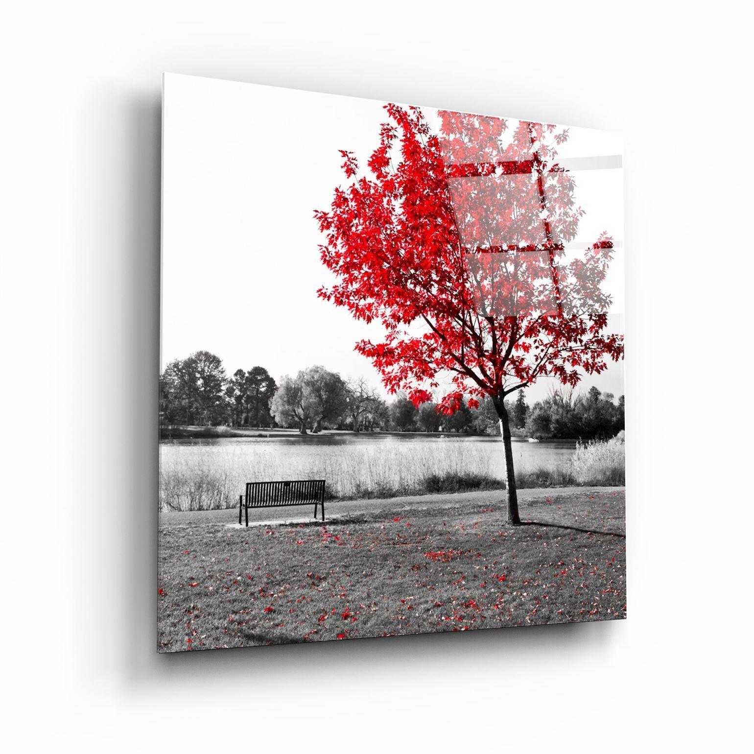 ・"Red Tree"・Glass Wall Art - ArtDesigna Glass Printing Wall Art