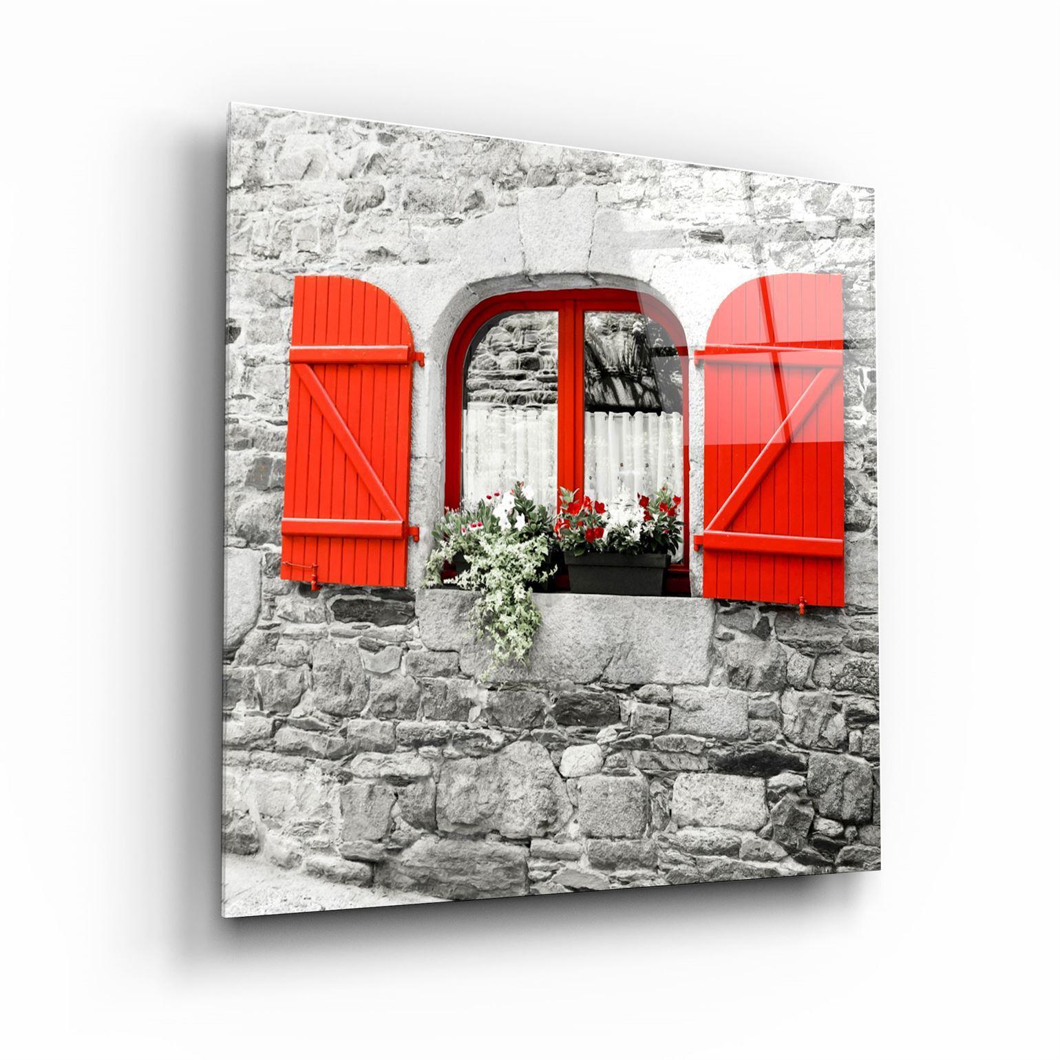 ・"Red Window"・Glass Wall Art - ArtDesigna Glass Printing Wall Art