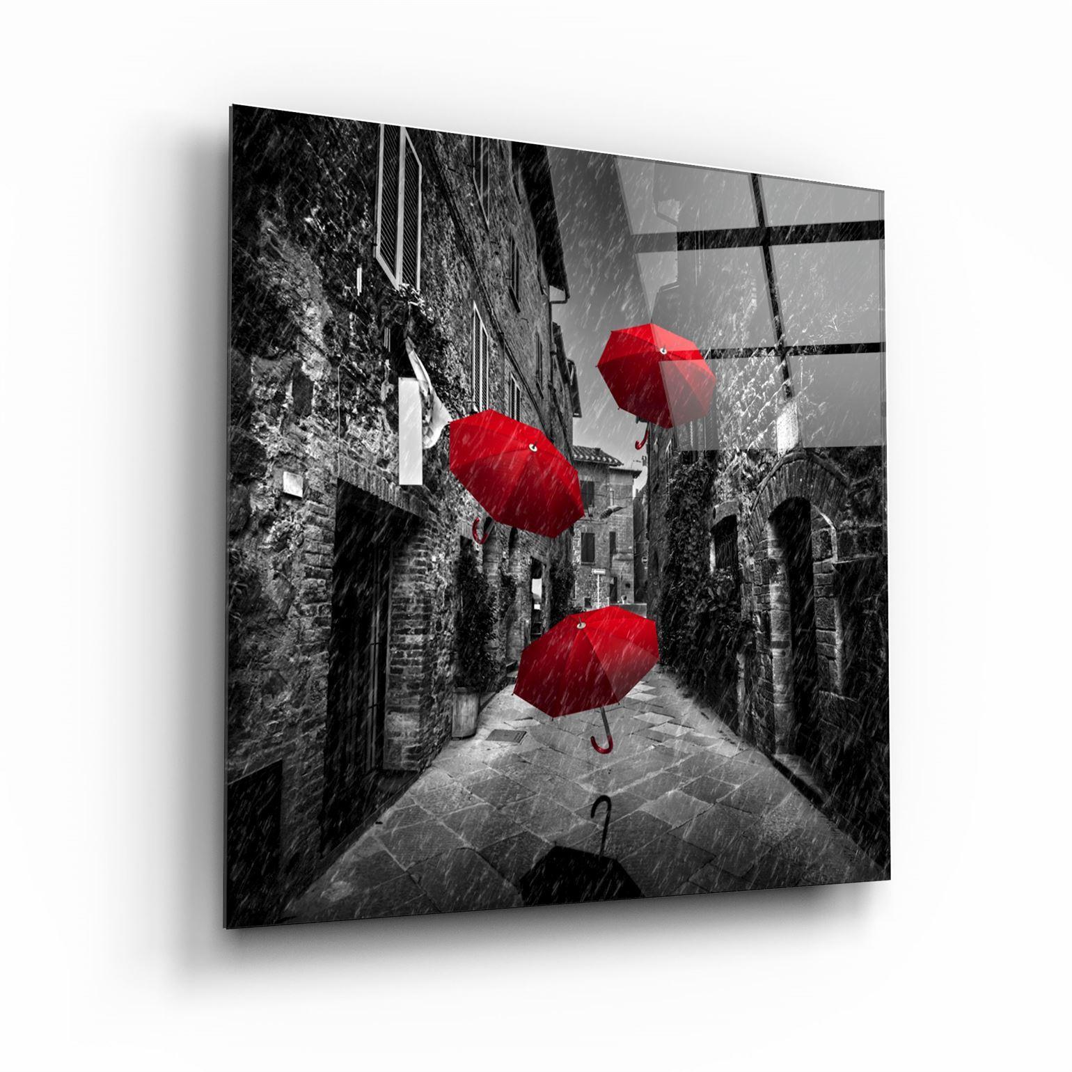 ・"Red Gingham"・Glass Wall Art - ArtDesigna Glass Printing Wall Art