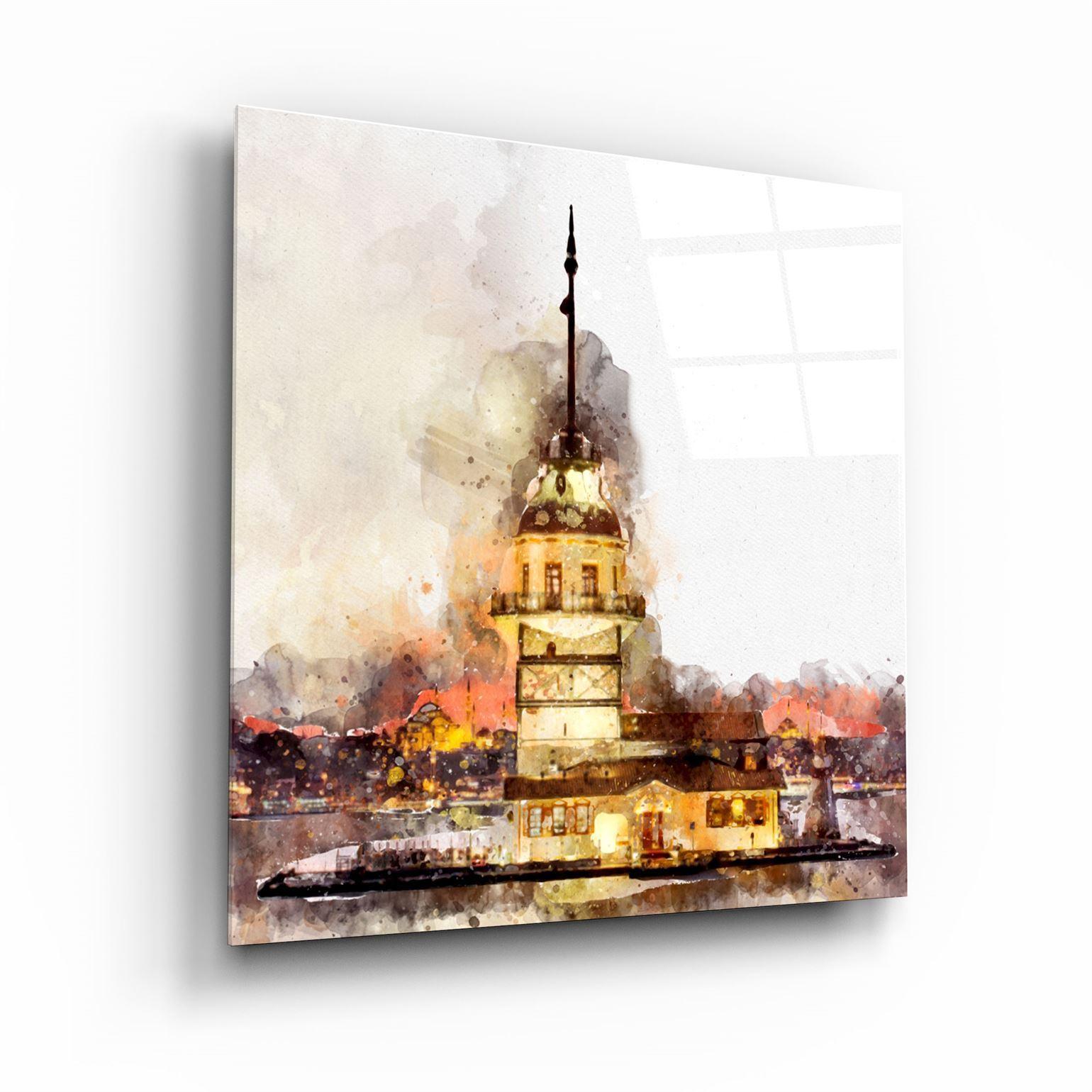 Maiden's Tower-Turkey - Glass Wall Art - Artdesigna