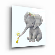 ・"Elephant and Duck"・Glass Wall Art - ArtDesigna Glass Printing Wall Art