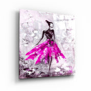 ・"Women (Pink)"・Glass Wall Art - ArtDesigna Glass Printing Wall Art