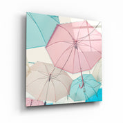 ・"Colorful Umbrellas"・Glass Wall Art - ArtDesigna Glass Printing Wall Art