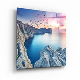 ・"Red Sunset"・Glass Wall Art