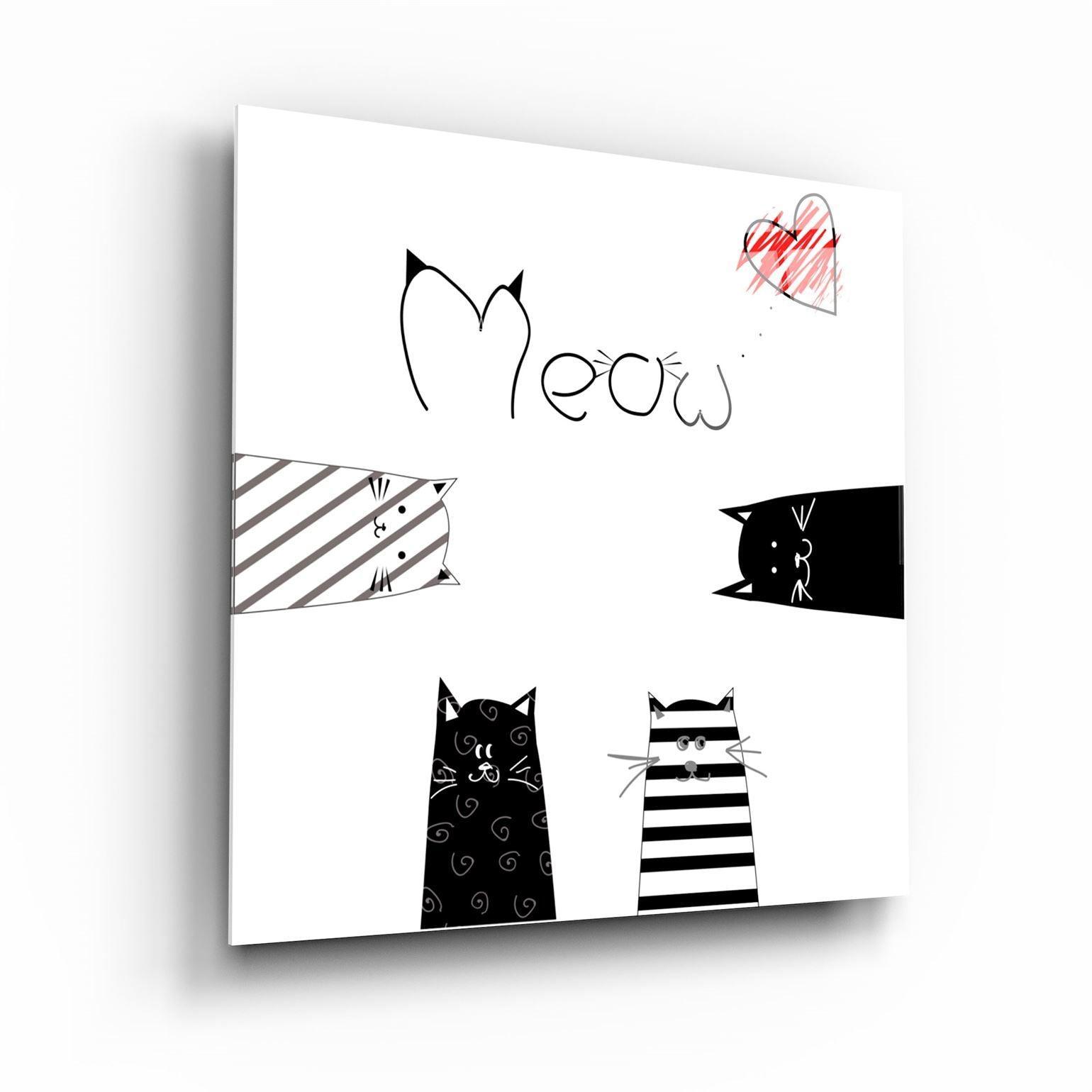 ・"Meow (Cat)"・Glass Wall Art - ArtDesigna Glass Printing Wall Art