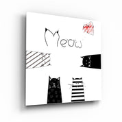 ・"Meow (Cat)"・Glass Wall Art - ArtDesigna Glass Printing Wall Art