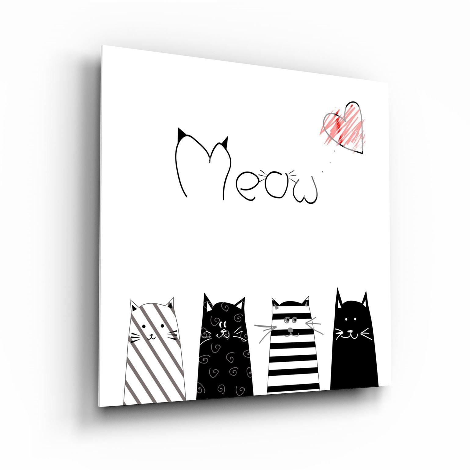 ・"Meow (Cat)"・Glass Wall Art - ArtDesigna Glass Printing Wall Art