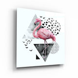 ・"Flamingo"・Glass Wall Art