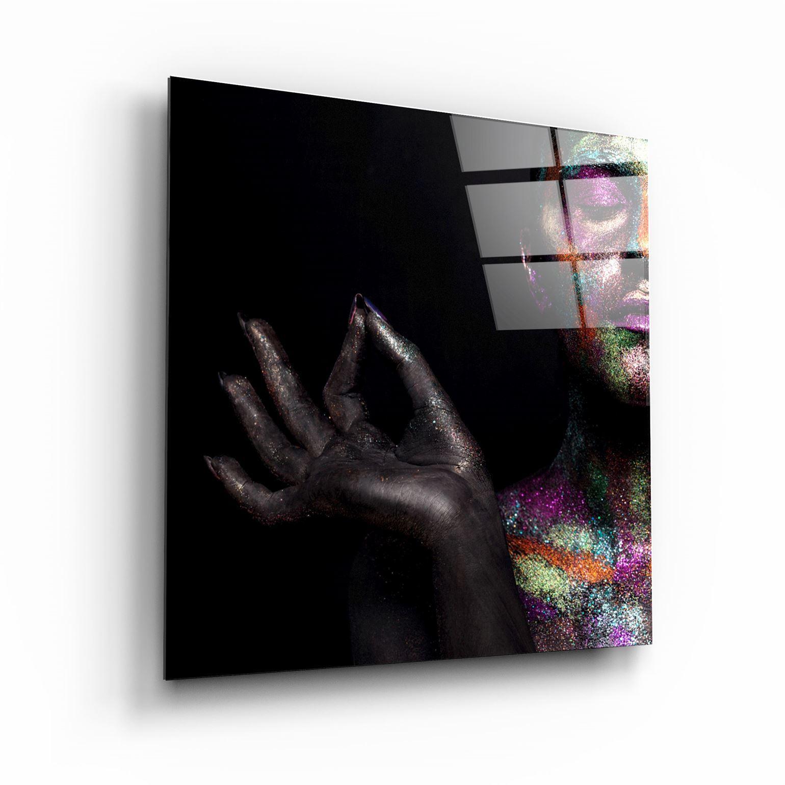 ・"Shimmering Yoga"・Glass Wall Art - ArtDesigna Glass Printing Wall Art