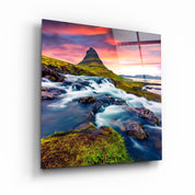 ・"Mountain River Landscape"・Glass Wall Art - ArtDesigna Glass Printing Wall Art