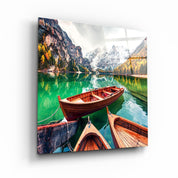 ・"Lake and Mountain Landscape"・Glass Wall Art - ArtDesigna Glass Printing Wall Art