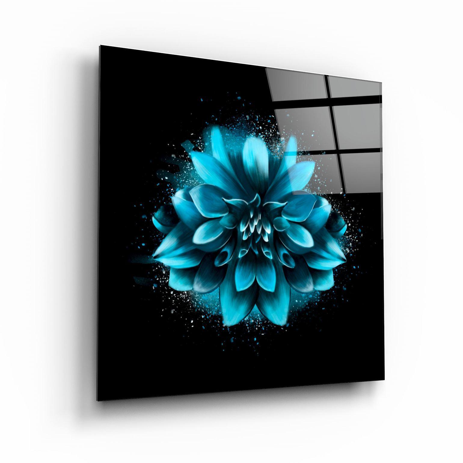 ・"Blue Flower"・Glass Wall Art - ArtDesigna Glass Printing Wall Art