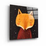 ・"Cute Fox"・Glass Wall Art