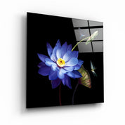 ・"Blue Flower"・Glass Wall Art - ArtDesigna Glass Printing Wall Art