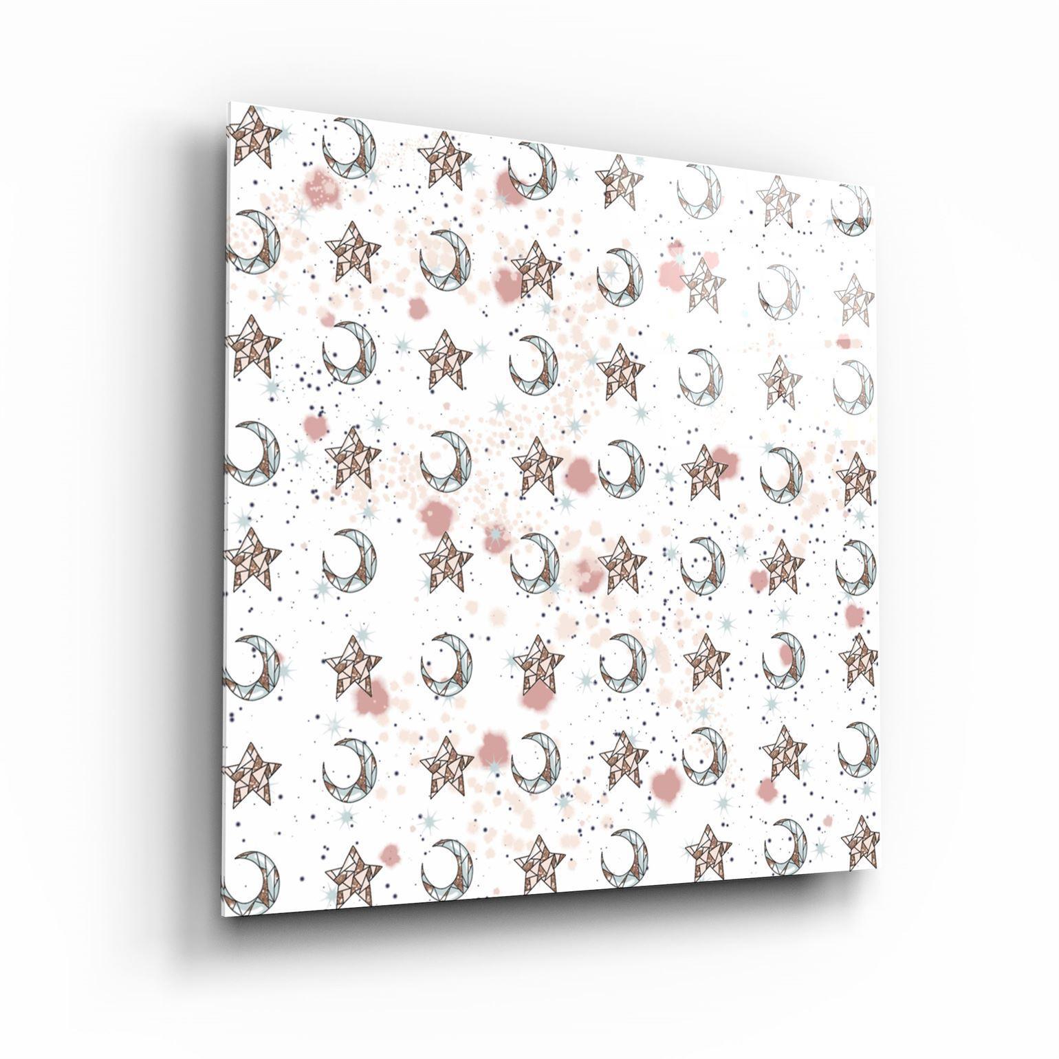 ."Moon Drops White". Glass Wall Art - ArtDesigna Glass Printing Wall Art