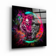 ・"Abstract Tiger"・Glass Wall Art - ArtDesigna Glass Printing Wall Art