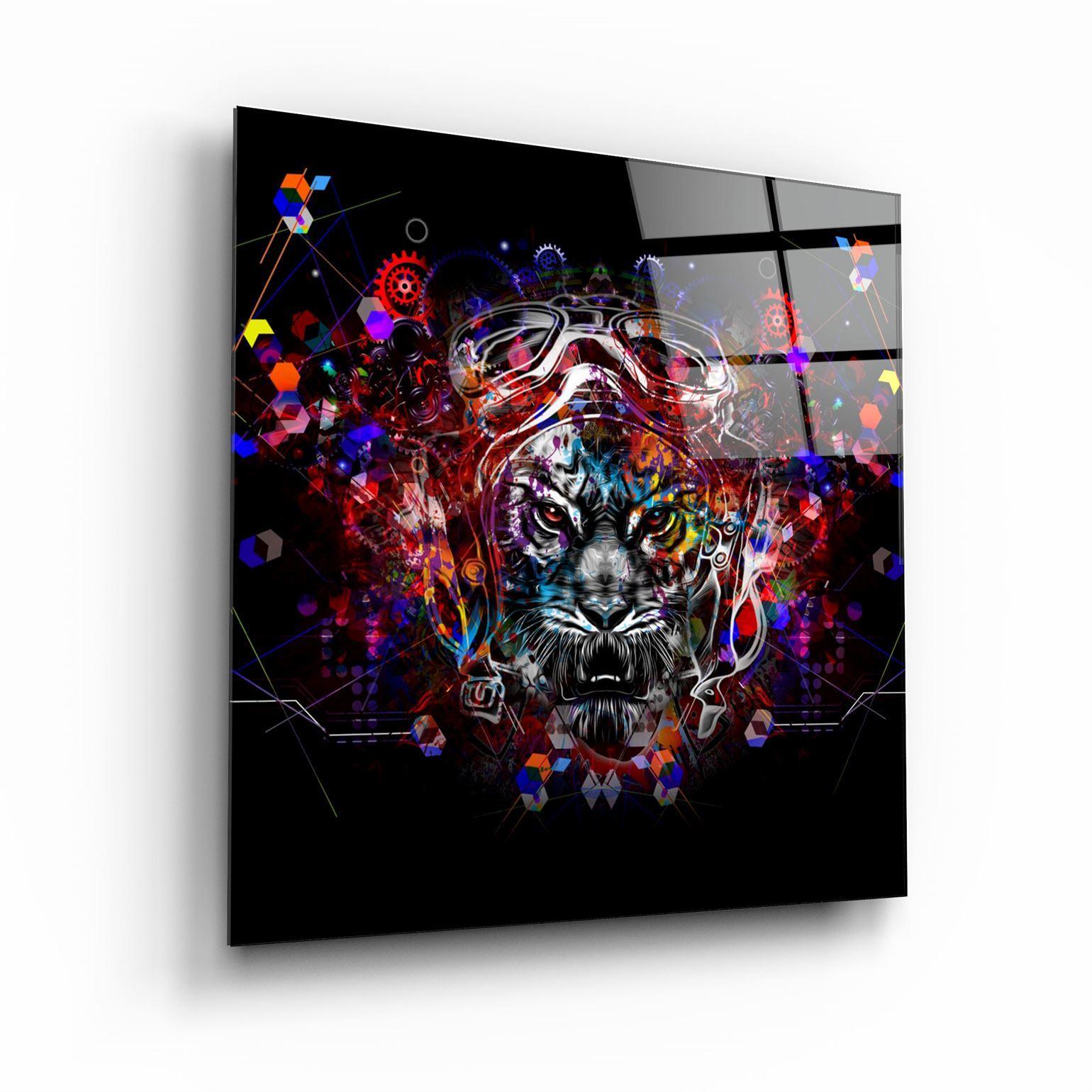 ・"Abstract Tiger"・Glass Wall Art - ArtDesigna Glass Printing Wall Art