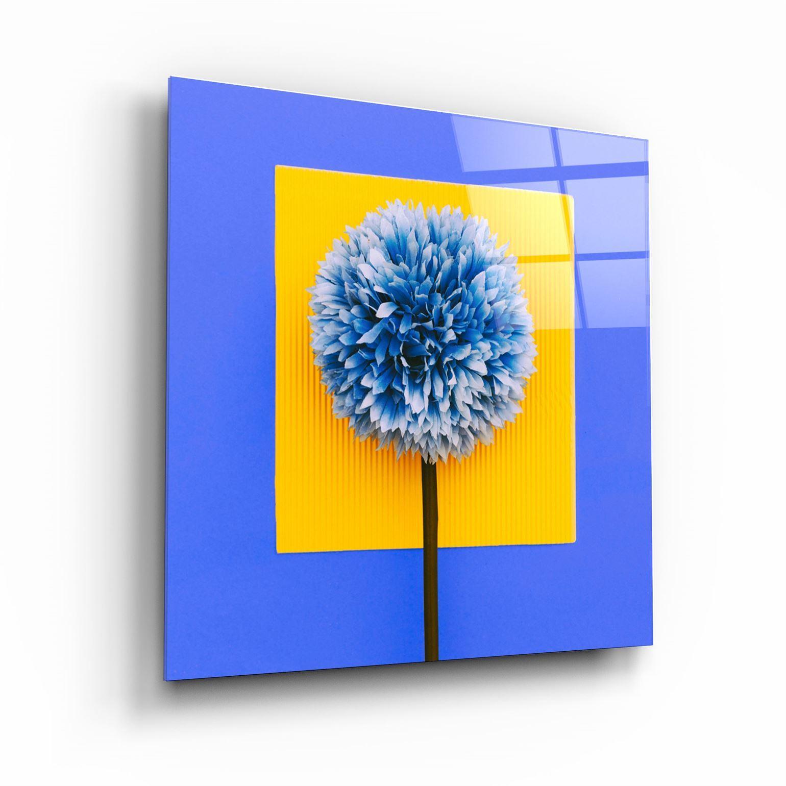 ・"Blue Flower"・Glass Wall Art - ArtDesigna Glass Printing Wall Art