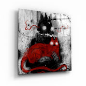 ・"Abstract Cat"・Glass Wall Art - ArtDesigna Glass Printing Wall Art