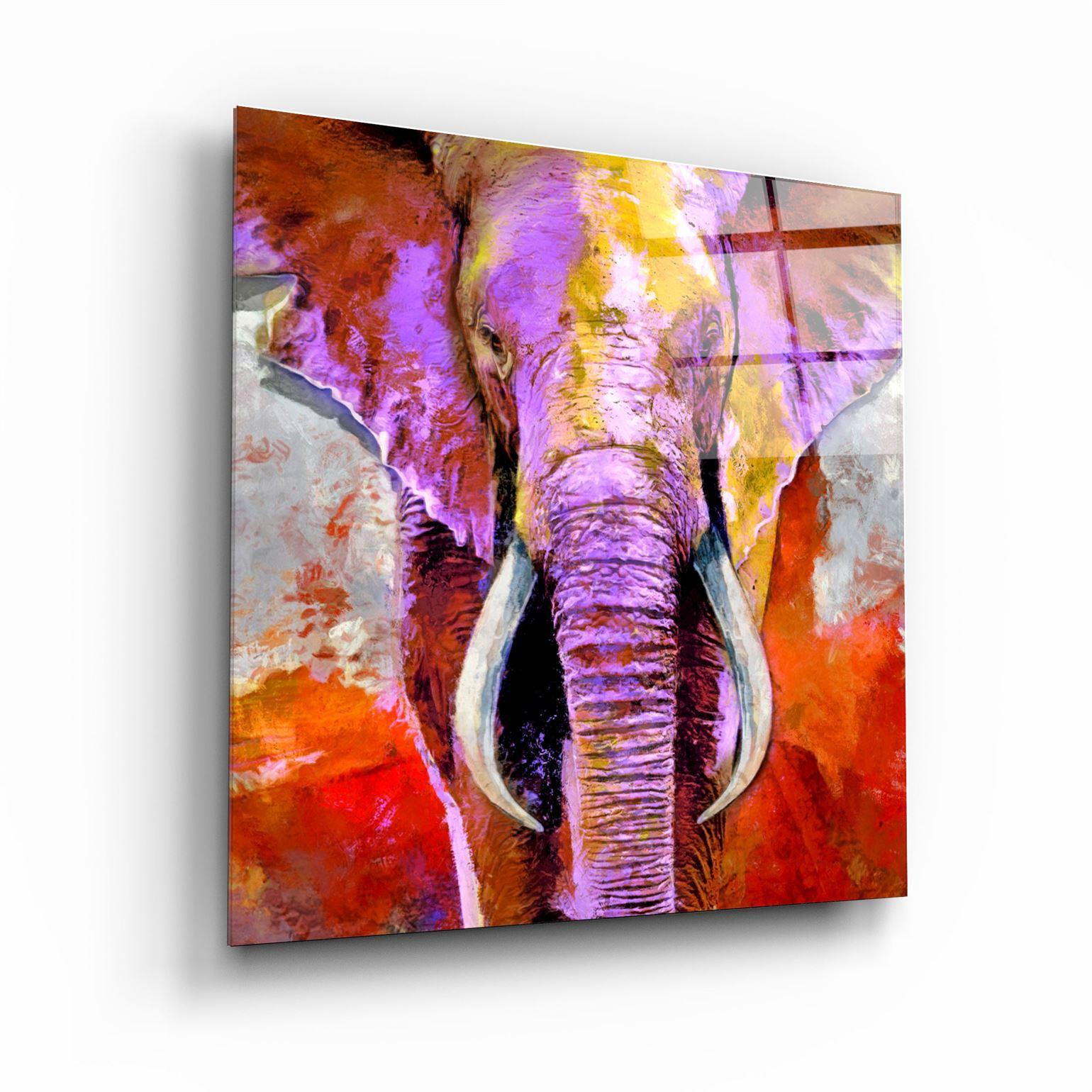 ・"Elepurple"・Glass Wall Art - ArtDesigna Glass Printing Wall Art