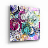 Abstract Swirls and Circles | Glass Wall Art