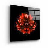 Crimson Dahlia | Glass Wall Art