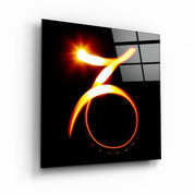 Zodiac Symbols in Black Glass Wall Art - Artdesigna