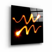 Zodiac Symbols in Black Glass Wall Art - Artdesigna