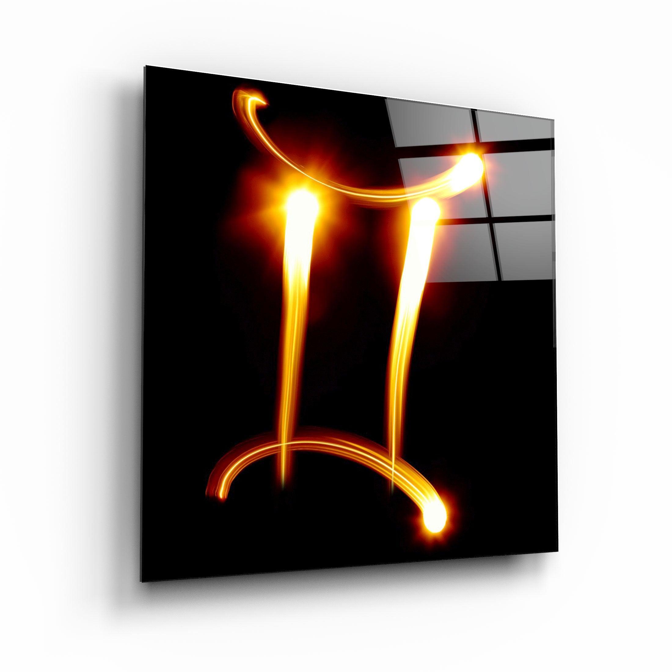 ."Gemini Zodiac Symbol". Glass Wall Art - ArtDesigna Glass Printing Wall Art
