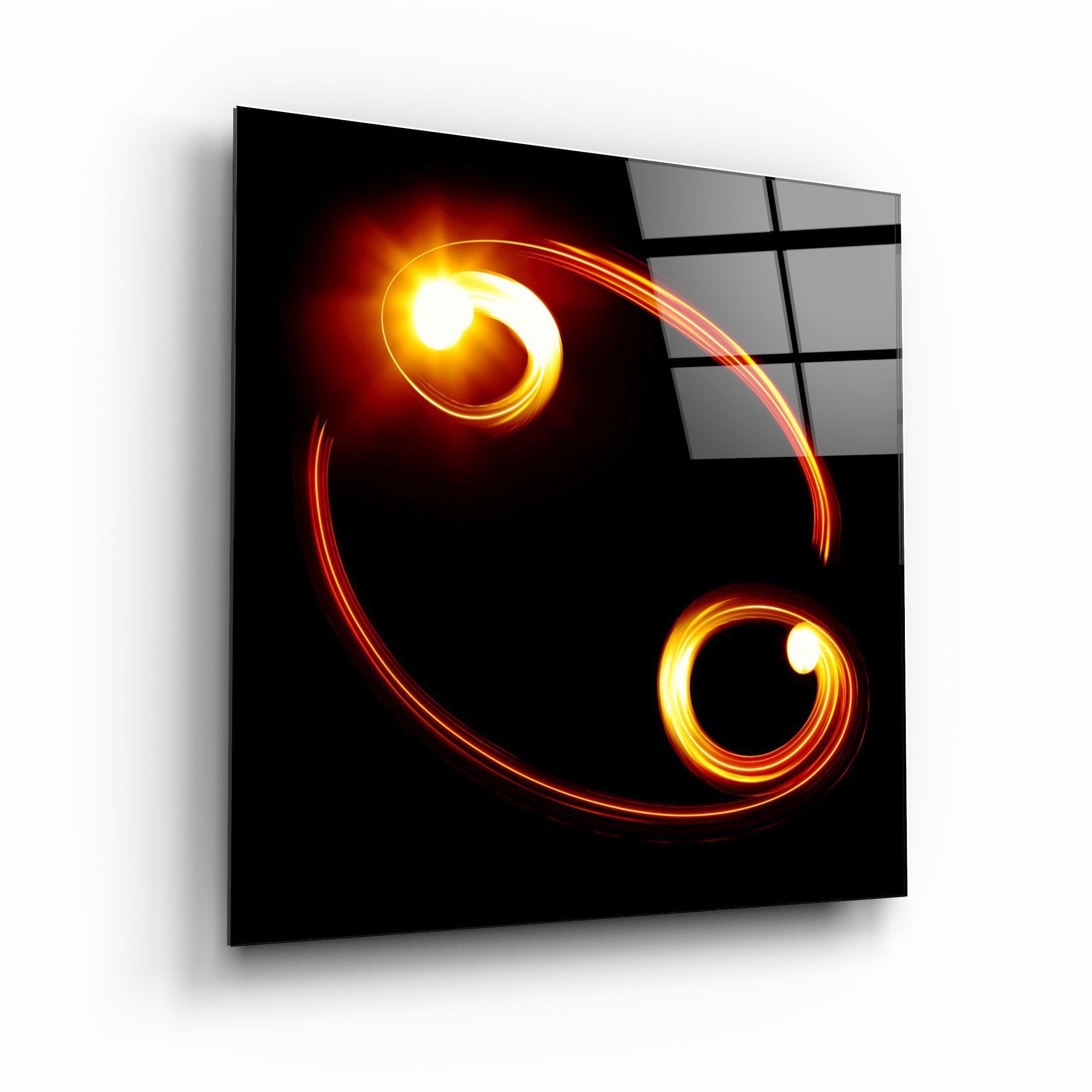 Zodiac Symbols in Black Glass Wall Art - Artdesigna