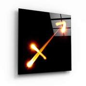 Zodiac Symbols in Black Glass Wall Art - Artdesigna