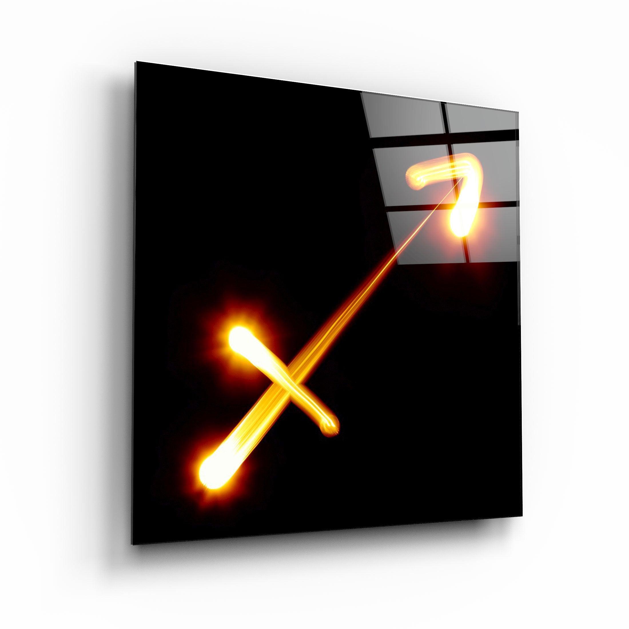 Zodiac Symbols in Black Glass Wall Art - Artdesigna