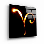 Zodiac Symbols in Black Glass Wall Art - Artdesigna