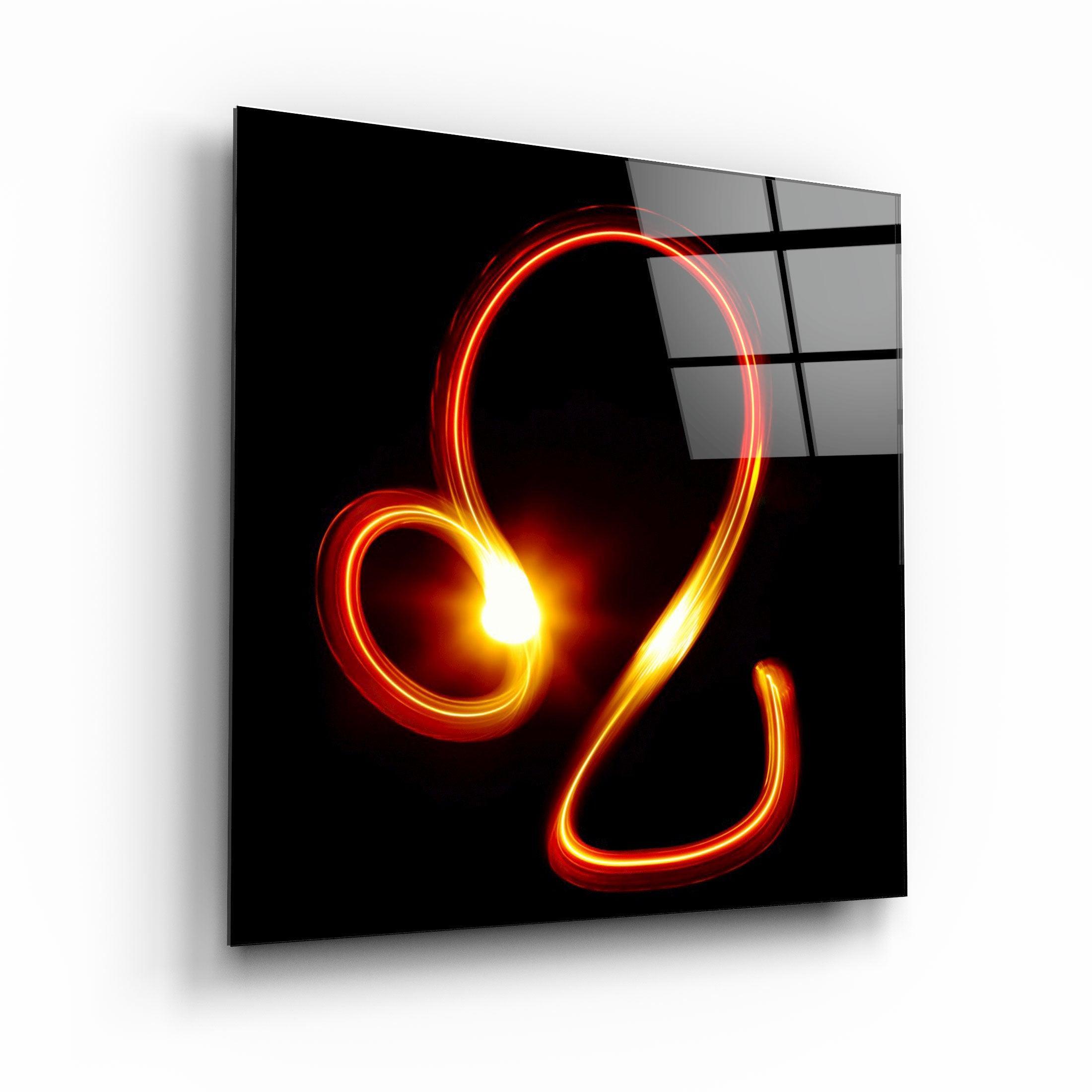 Zodiac Symbols in Black Glass Wall Art - Artdesigna