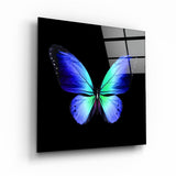 ・"Blue Butterfly"・Glass Wall Art