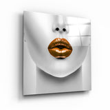 Orange Lips | Glass Wall Art