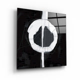 ・"Abstract Shape B&W"・Glass Wall Art