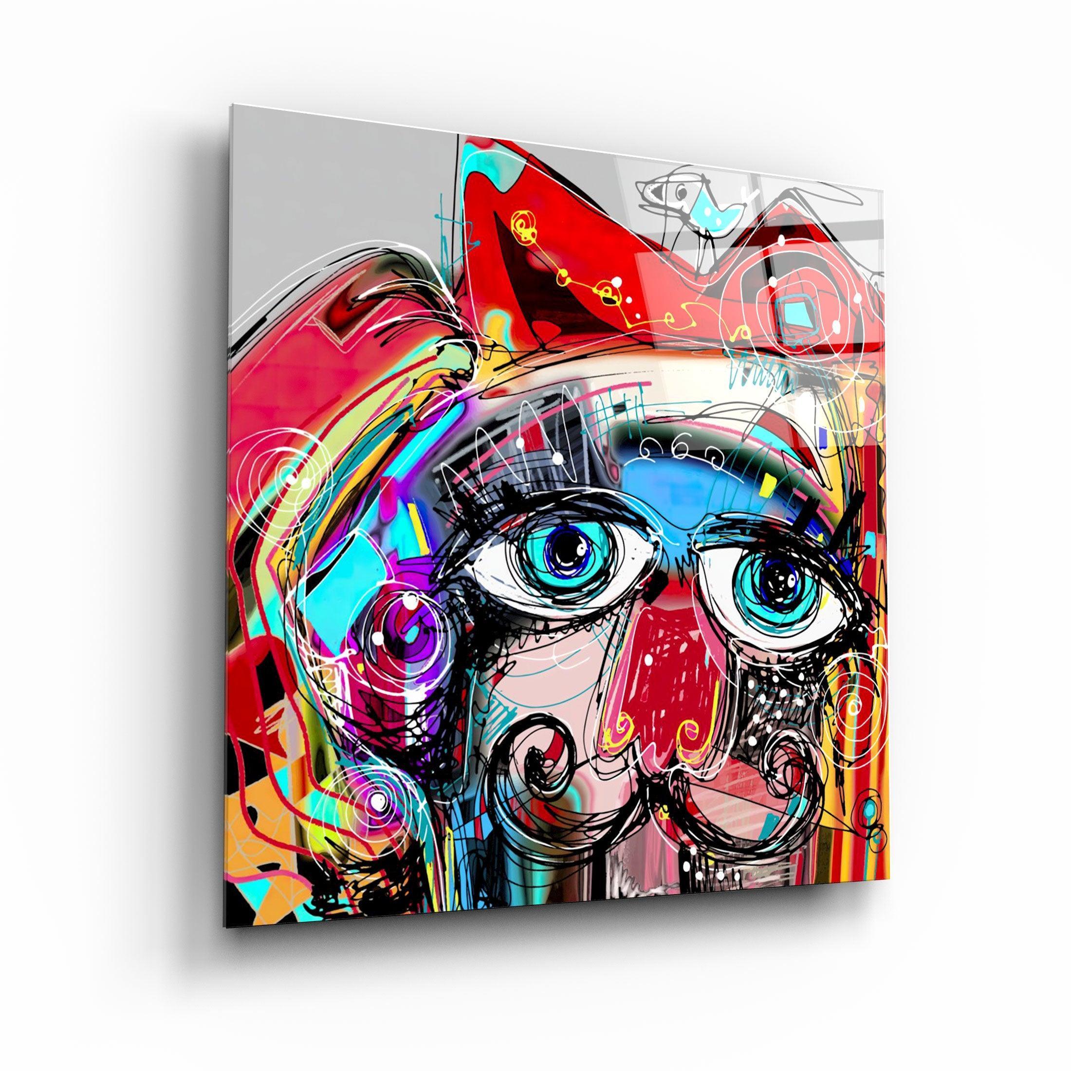 ・"Abstract Colorful Portrait"・Glass Wall Art - ArtDesigna Glass Printing Wall Art
